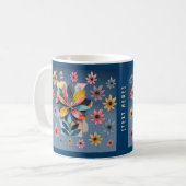 Retro-Blume Kaffeetasse (Vorderseite Links)