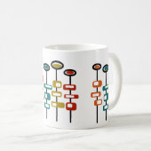 Retro-Blume Kaffeetasse (VorderseiteRechts)