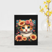 Retro Blume Katze Liebe Kite mit Blume Anim Karte (Gelbe Blume)