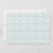 Retro Blume Kinderdusche Einladung (blaue OM) (Rückseite)