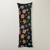 Retro-Blume Kissen - Schwarze Blume (Rückseite (Vertikal))