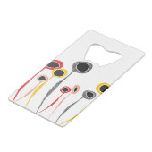 Retro-Blume Kreditkarte Flaschenöffner (Vorderseite Schrägansicht)