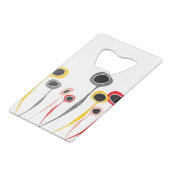 Retro-Blume Kreditkarte Flaschenöffner (Rückseite Schrägansicht)