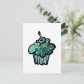 Retro-Blume-Kuchen Postkarte (Stehend Vorderseite)