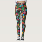 Retro, Blume Leggings (Vorderseite)