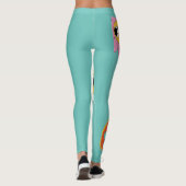 Retro-Blume-Leggings in Rosa-Creme Leggings (Rückseite)