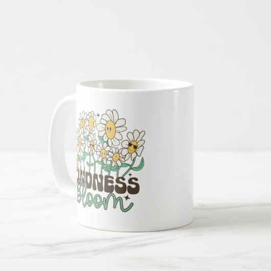 Retro-Blume Ließ Kindness Bloom Kaffeetasse (Vorderseite Links)
