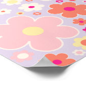 Retro-Blume Lilac Pink Orange Poster (Ecke)