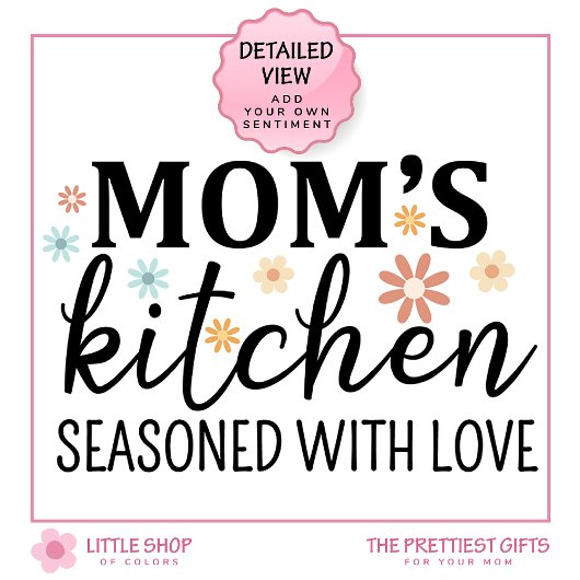 Retro Blume Mama Küche mit Liebe besetzt Schürze