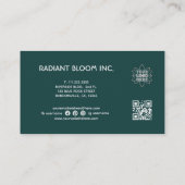 Retro Blume Mandala Aquamarin Visitenkarte (Rückseite)