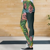 Retro Blume Mandala Yoga Leggings
