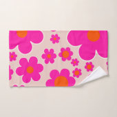 Retro Blume Markt Florenz Abstrakt Rosa Blüte Badhandtuch Set (Handtuch)