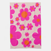 Retro Blume Markt Florenz Abstrakt Rosa Blüte Geschirrtuch (Vertikal)