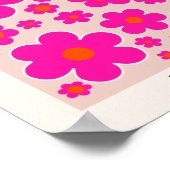 Retro Blume Markt Florenz Abstrakt Rosa Blüte Poster (Ecke)