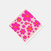 Retro Blume Markt Florenz Abstrakt Rosa Blüte Serviette (Ecke)