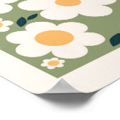 Retro-Blume Markt Tokio Abstrakte Blume Poster (Ecke)