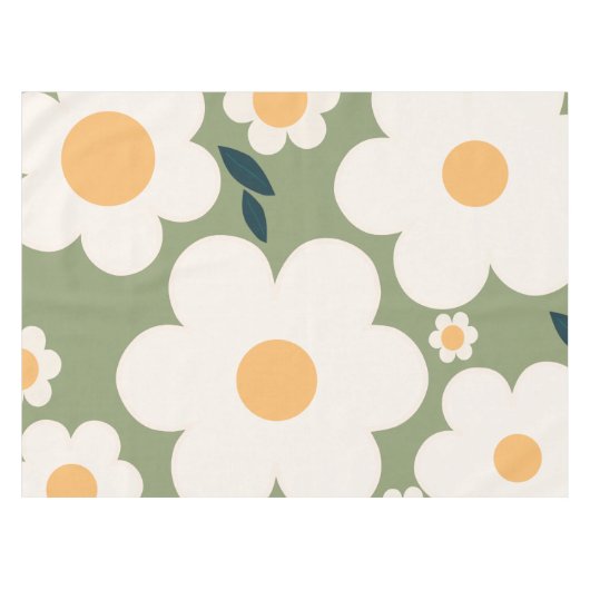 Retro-Blume Markt Tokio Abstrakte Blume Tischdecke (Vorderseite (Horizontal))