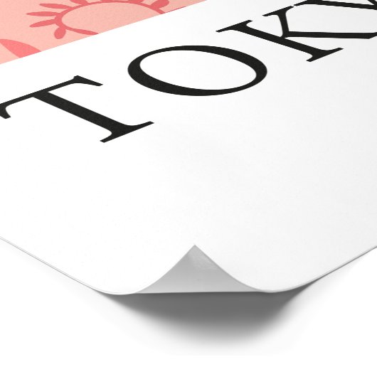 Retro Blume Markt Tokio Rosa Abstrakte Blume Poster (Ecke)