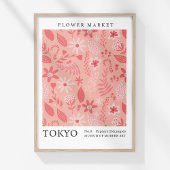 Retro Blume Markt Tokio Rosa Abstrakte Blume Poster