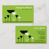 Retro-Blume - Mars Green Visitenkarte (Vorne/Hinten)