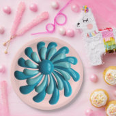 Retro-Blume - MCM Frühjahrsgarten Hochzeit Pappteller (Party)