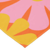 Retro-Blume Mehrfarbiger 60er 70er Blumenmuster Tischdecke (Schrägansicht)