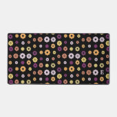 Retro-Blume mit Monogramm Schreibtischunterlage (Vorderseite)