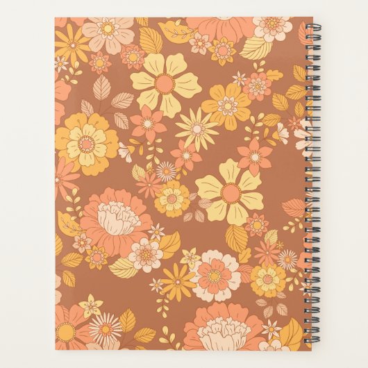 Retro Blume Monatsplaner Planer (Rückseite)