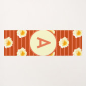 Retro-Blume Monogramm Yogamatte (Rückseite (Horizontal))