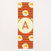 Retro-Blume Monogramm Yogamatte (Vorderseite)