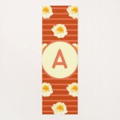 Retro-Blume Monogramm Yogamatte (Rückseite)