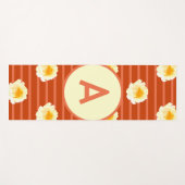 Retro-Blume Monogramm Yogamatte (Vorderseite (Horizontal))