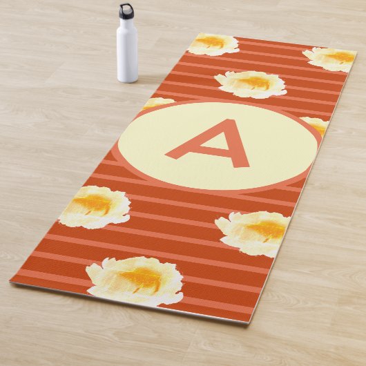 Retro-Blume Monogramm Yogamatte (Beispiel)