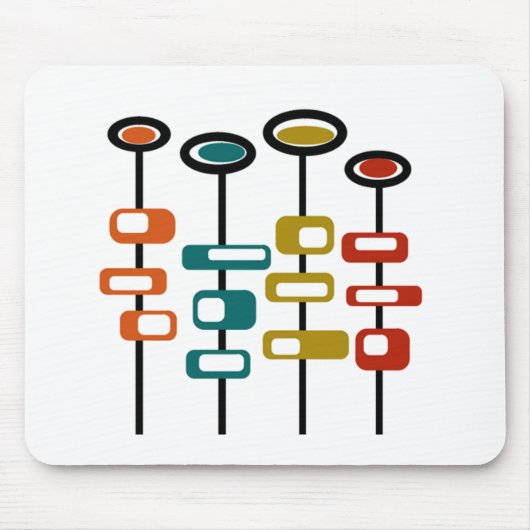 Retro-Blume Mousepad (Vorne)