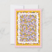 Retro Blume Muster Beerdigung Danke, Beileid Mitteilungskarte (Rückseite)