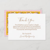 Retro Blume Muster Beerdigung Danke, Beileid Mitteilungskarte (Vorne/Hinten)