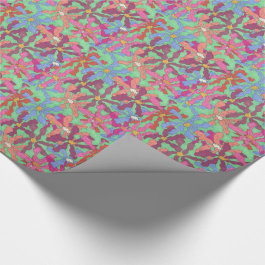 Retro-Blume Muster Boho Design Geschenkpapier (Ecke)