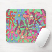 Retro-Blume Muster Boho Design Mousepad (Mit Mouse)