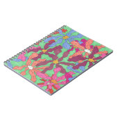 Retro-Blume Muster Boho Design Notizblock (Linke Seite)