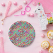 Retro-Blume-Muster Boho-Design Pappteller (Party)