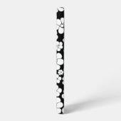 Retro Blume Muster in Weiß auf Schwarz Samsung Galaxy Hülle (Linke Seite)