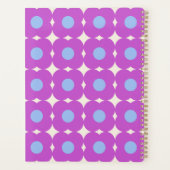 Retro Blume Muster Lila Mid Mod Personalisiert Planer (Rückseite)