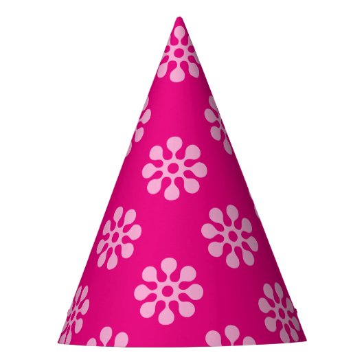 Retro-Blume nahtlos durchsichtig Partyhütchen (Vorderseite)