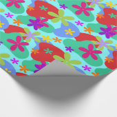 Retro-Blume nahtlos farbig Geschenkpapier (Ecke)