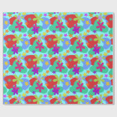 Retro-Blume nahtlos farbig Geschenkpapier (Flach)