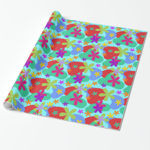 Retro-Blume nahtlos farbig Geschenkpapier