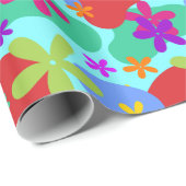 Retro-Blume nahtlos farbig Geschenkpapier (Rolleneckpunkt)