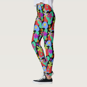 Retro-Blume nahtlos farbig Leggings