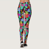 Retro-Blume nahtlos farbig Leggings (Rückseite)