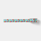 Retro-Blume nahtlos farbig Satinband (Vorderseite)